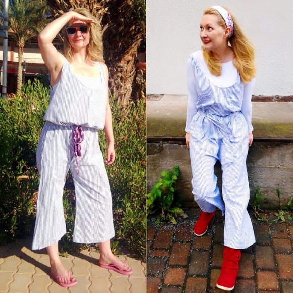 Refashioned Vintage Jumpsuit Overall with Belt M/L - Picture 1 of 7